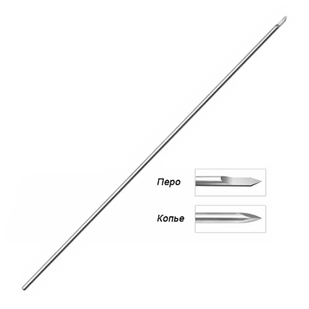 Спица для скелетного вытяжения гладкая, заточка перо, размер 1,2*150мм, 2-х сторонняя заточка