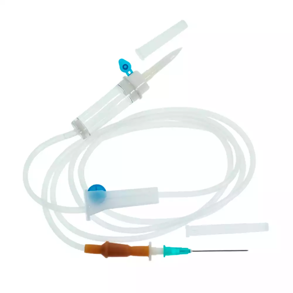 Система инфузионная для переливания растворов 21G игла 0,8*38, пластиковый шип, длина 150см, одноразовая, стерильная