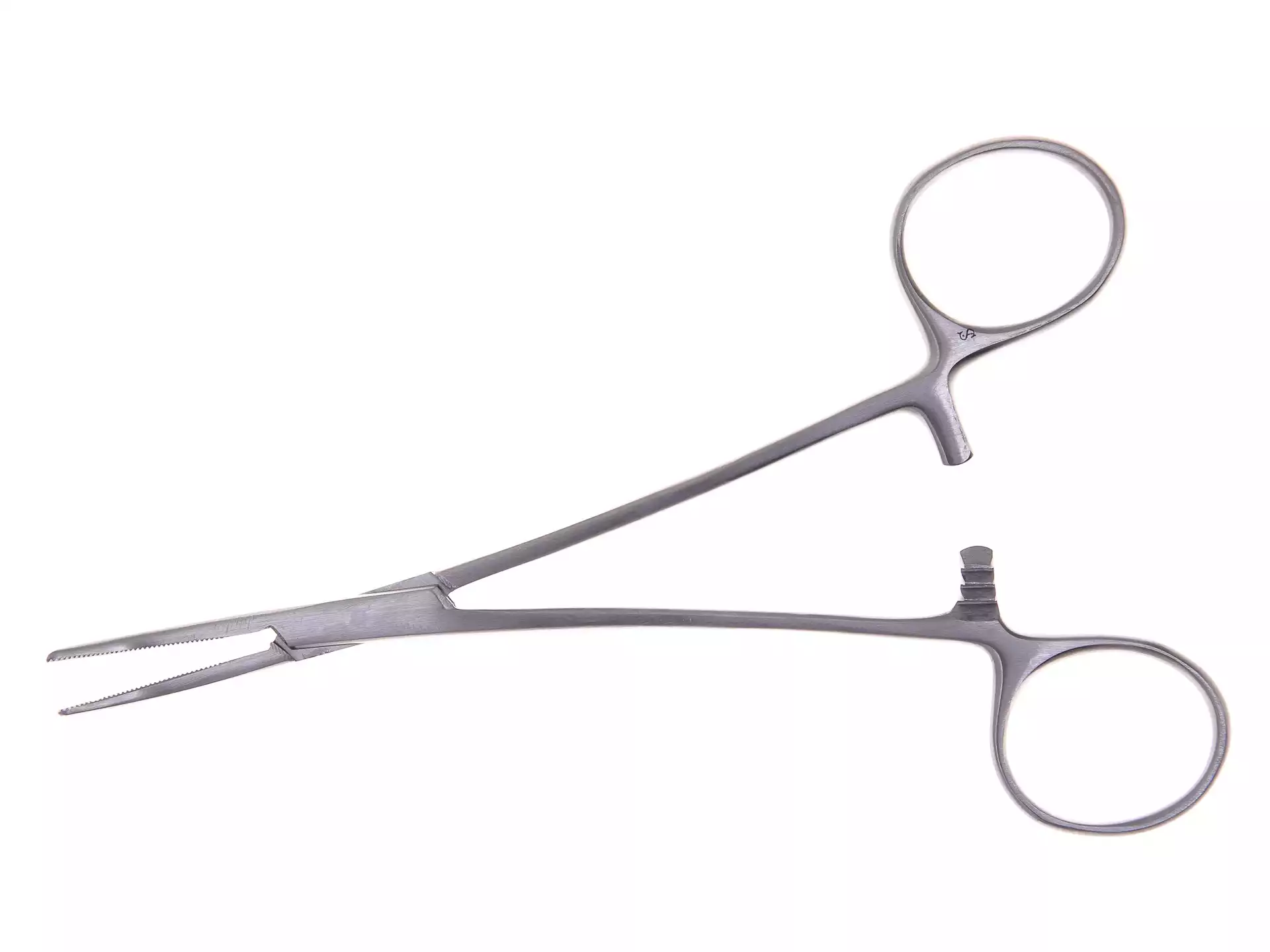 Зажим 17-312 кровоостанавливающий, тип Москит, зуб изогнутый вверх, длина 150мм, многоразовый, аналог З-62-2